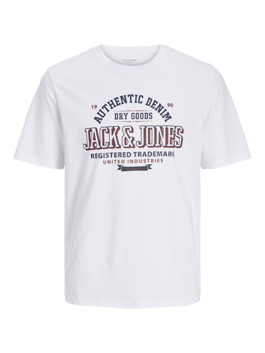 Jack & Jones Essentials JJELOGO TEE SS O-NECK 2 COL AW24 SN White (12254862-White) Men