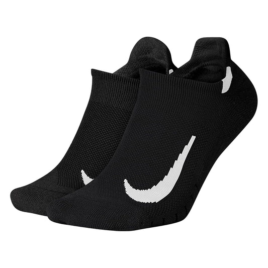 Nike Multiplier No Show Socks (2-Pack) Senior Black / White (SX7554-010) Unisex