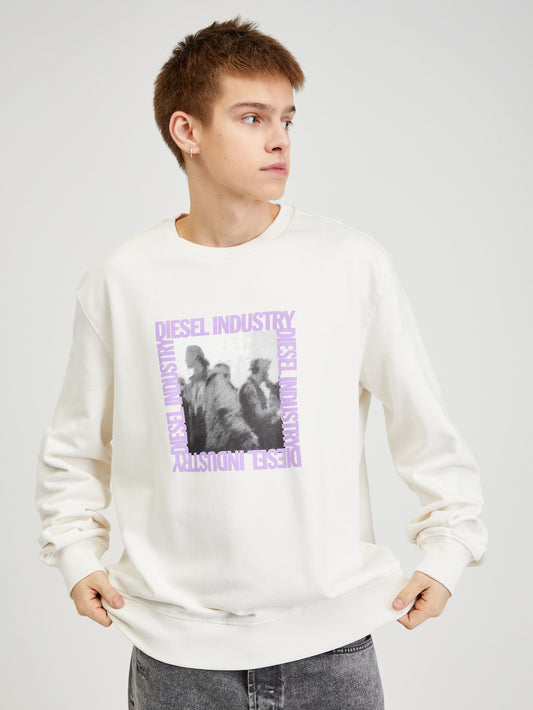 Diesel Cream Hoodie White (SUNICE-3575269) Men