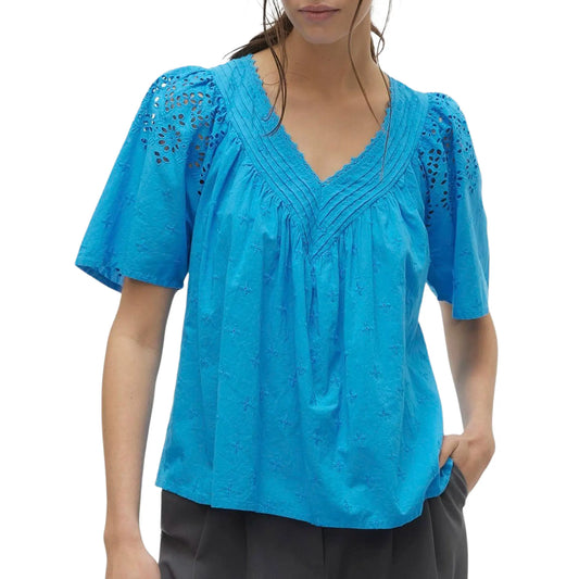 Vero Moda Kaffa S/S Top (10309014-IBIZABLUE) Women