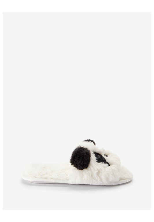 Next Cross Strap Slippers With Recycled Faux Fur (Older) Black (NX313L01N-Q12) Kids