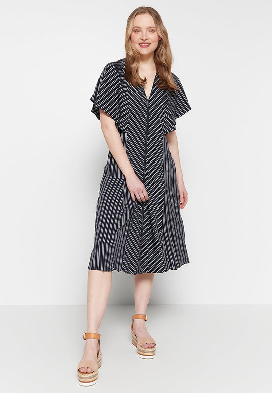 Ted Baker WMD-FLISSIE-WC9W-zip front striped midi dress (ZZO1J3V49-K00) Women
