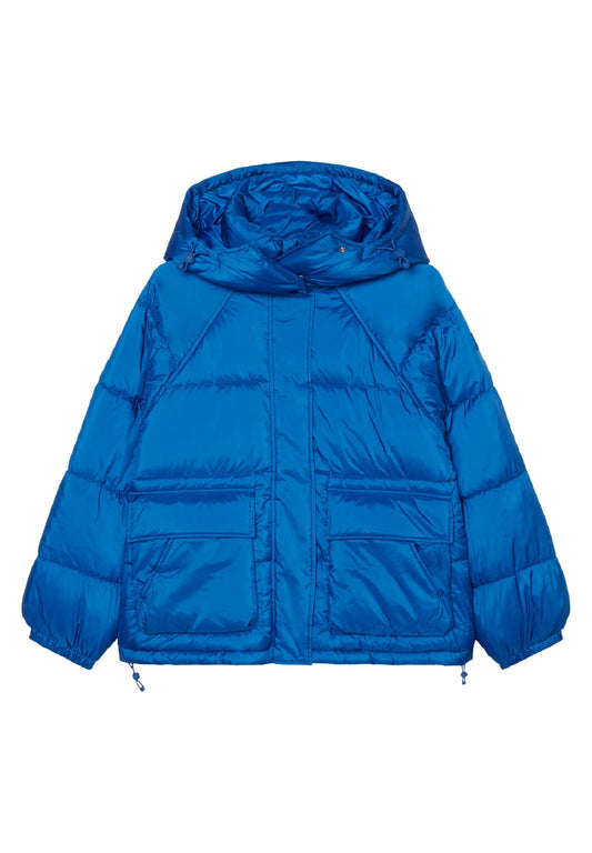 Marc O'Polo DENIM no down puffer jacket, with hood, zipper, pockets Blue (OP521U02U-K11) Women