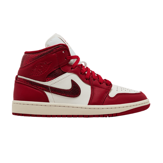 Jordan 1 Mid SE Red Cracked Leather (HJ9337-106) Women