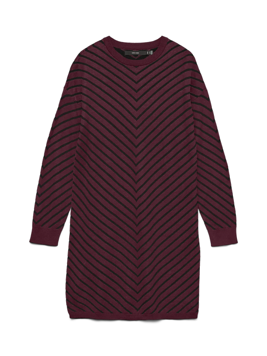 Capricorn Long Sleeve O-Neck Short Dress Winetasting (10331894) Women