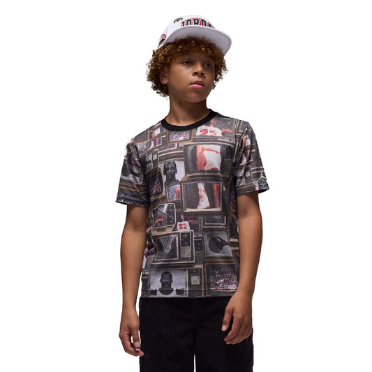 Jordan T-Shirt Flight Essential All Over Printed Black (95F058-023) Kids