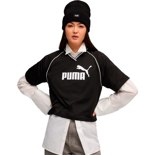 Puma T-Shirt Essentials Relaxed Cropped Football Jersey Black (688114-01) Women