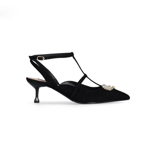 DEVA 01 - SLING BACK KID SUEDE BLAC Women