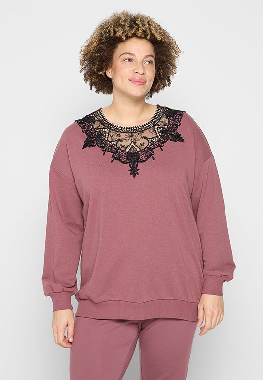 ONLY Carmakoma CARWANDA  L/S LACE SWEAT JRS ZL (ZZO2TW304-O00) Women