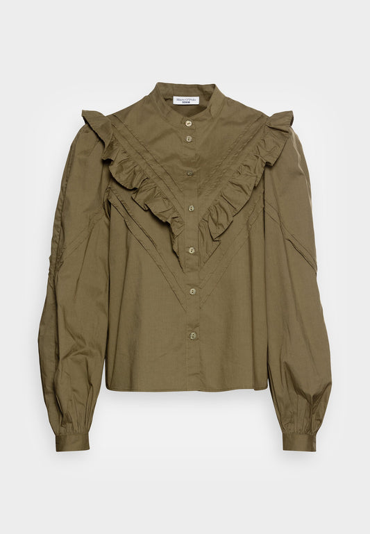 Blouse, longsleeve, frill, pin tucks Women