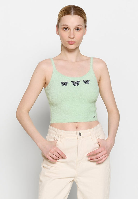 Hollister Co. CLUELESS EMB TANK GREEN 1CC $29.95 (ZZO2EUK36-S00) Women
