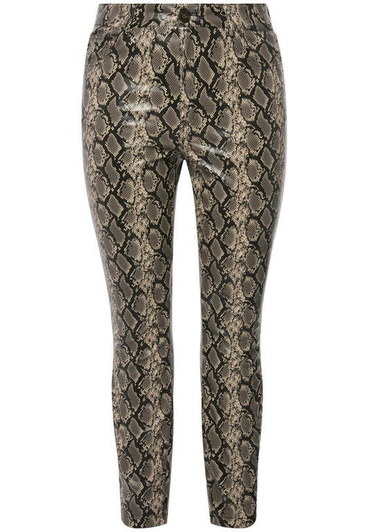 Snake Print Pleather Pants Women