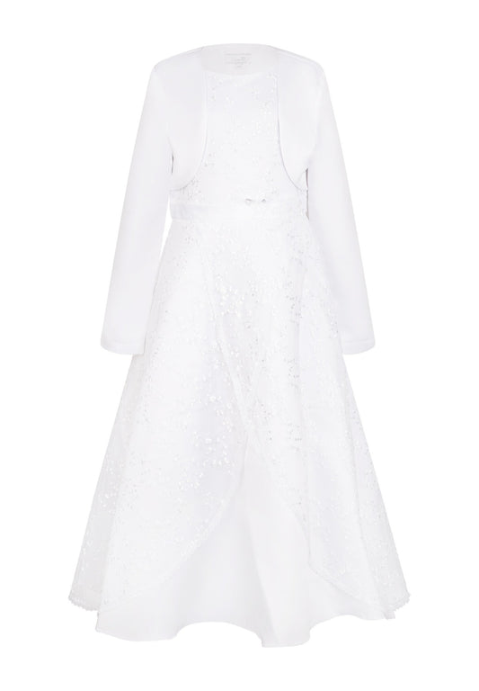 happy girls Communion Dress Floral Lace Skirt with Overlay with Bolero white (HG223F0Z3-A11) Kids