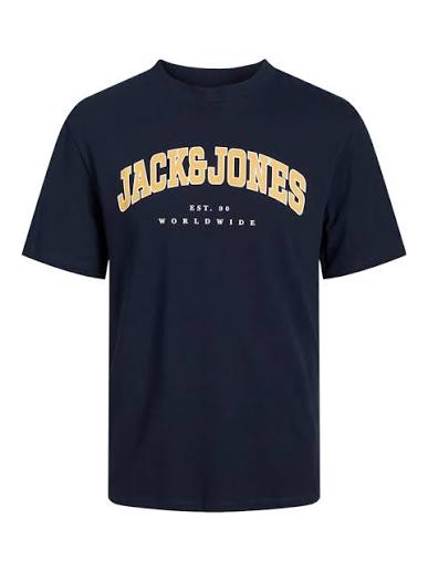 Jack & Jones Essentials JJECALEB VARSITY TEE SS O-NECK NOOS Navy Blazer (12257579-Navy Blazer) Men