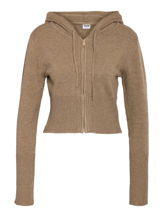 Nouria Long Sleeve Zip Knit Cardigan Toasted Coconut (27034672) Women