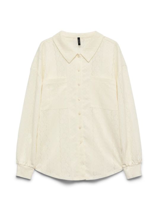 Lizzie Long Sleeve Lace Shirt Exp Birch (10350553) Women