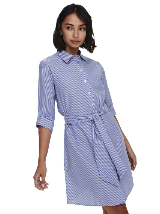JDY ONLY JDY Dress KOSZULOWA Women's JDYHALL SHIRT DRESS WVN NOOS WEDGEWOOD/WHITE (10224) Women