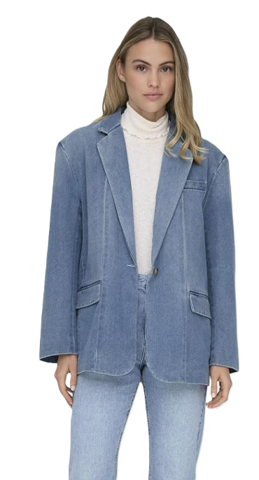 ONLY Blazer Women's JEANSOWA ONLCORY LS DNM BLAZER GUA NOOS LIGHT BLUE DENIM (10738) Women