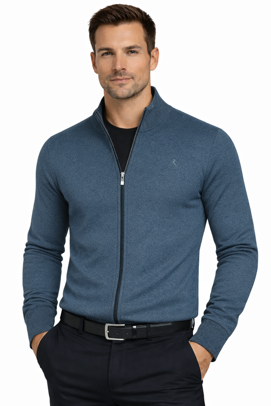 POLO LARA Sweater Men's ROZPINANY Navy JEANS K (9346) Men