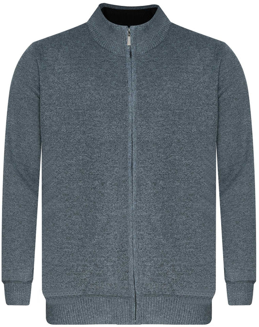 S'WEST Sweater Men's Z Mock Neck ROZPINANY JASNOSZARY (8224) Men